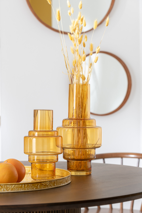 Vaza, Sticla, Galben, 17.5x17.5x36 [4]