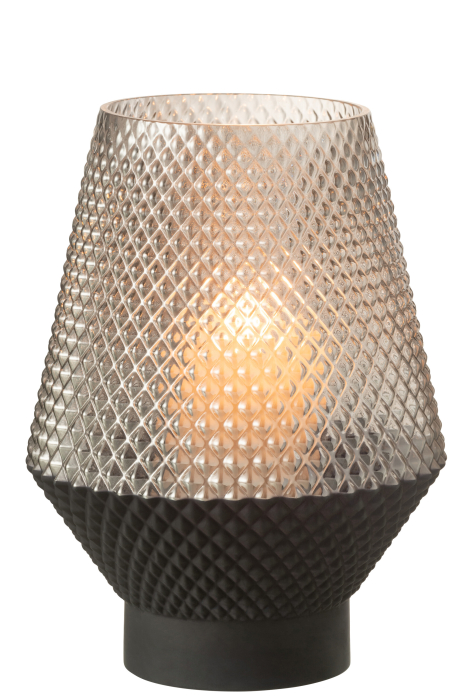 Vaza, Sticla, Gri, 18.5x18.5x26 [2]