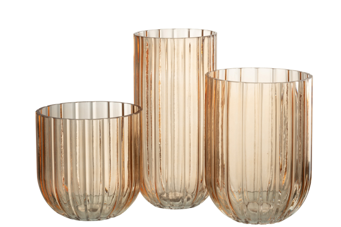 Vaza, Sticla, Roz, 12x12x25 [2]