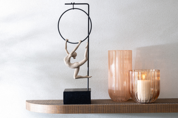 Vaza, Sticla, Roz, 15x15x15 [2]