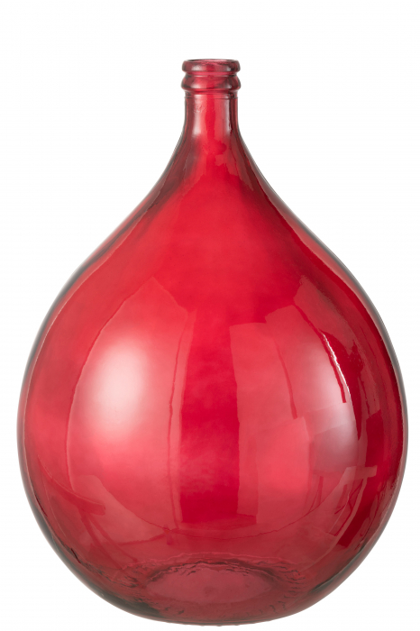Vaza Sticla, Sticla, Rosu, 38x38x56 cm