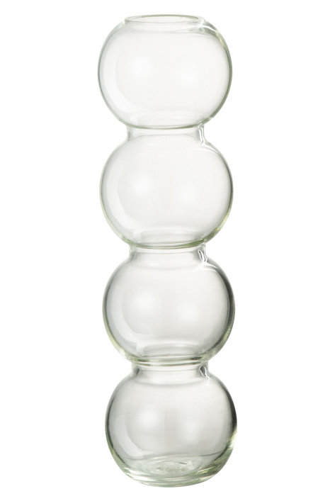 Vaza, Sticla, Transparent, 8.5x8.5x30.5