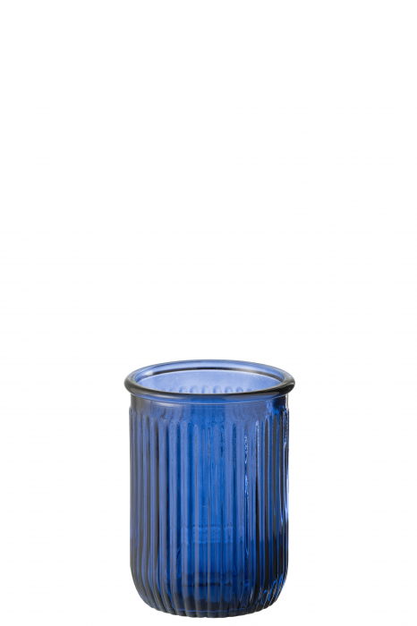 Vază, Stripe Sticlă, Albastra, L 15| W 15| H 20 cm [1]