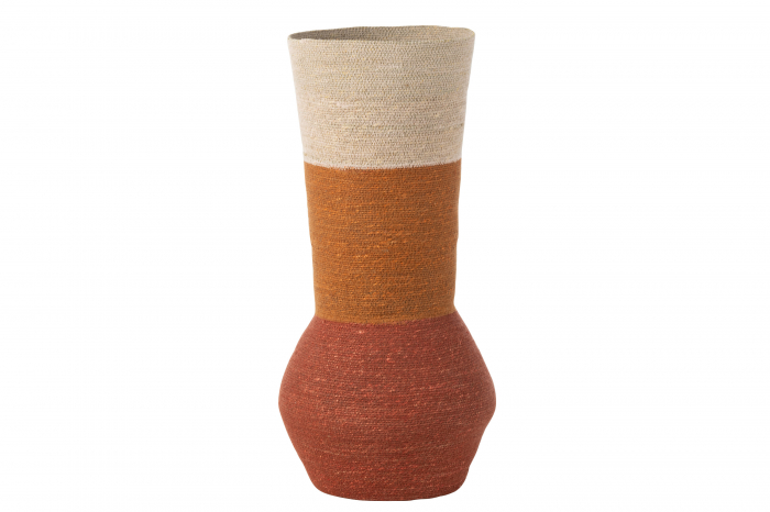 Vază, Stripes, iarbă de mare, natur/Rugina/Teracotă, L 27| W 27| H 68 cm [1]