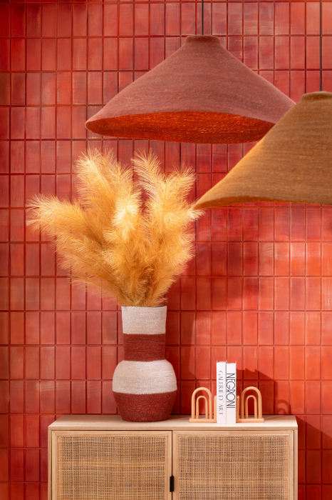 Vază, Stripes iarbă de mare, natur/Terracotă, L 22| W 22| H 52 cm [3]