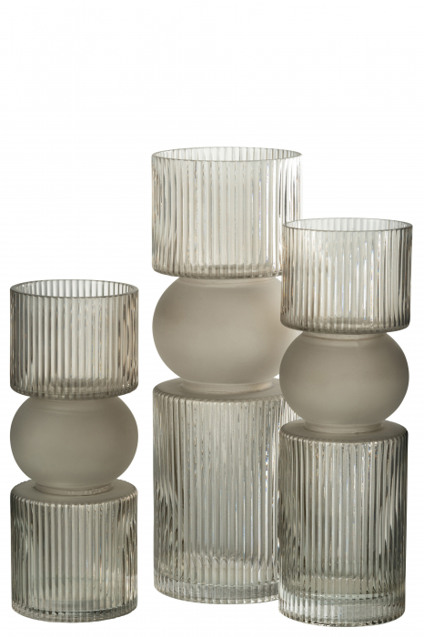 Vază/Suport de lumânare Candy Sticlă, Gri M, L 12| W 12| H 35 cm [2]