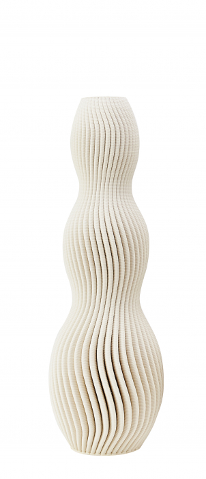 Vaza Svenna, Ceramica, Bej, 9x9x28 cm