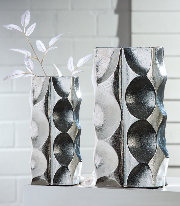 Vaza Titan, Aluminiu, Argintiu, 21x36x7 cm