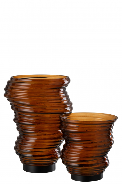 Vază, Tornado Sticlă Maro M, L 20| W 20| H 27.5 cm [4]