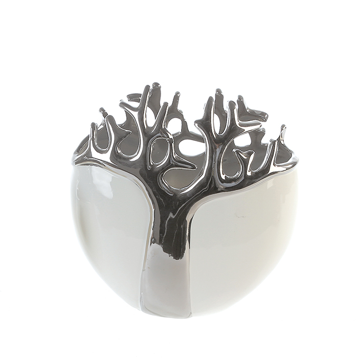 Vaza Tree ceramica, alb argintiu, 21x9 cm image16