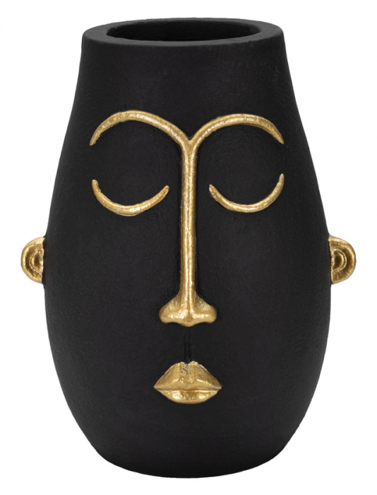 Vaza Tribal -A-, Rasina, Negru/Auriu, 31x24x22 cm [2]