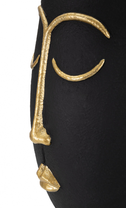 Vaza Tribal -A-, Rasina, Negru/Auriu, 31x24x22 cm [5]