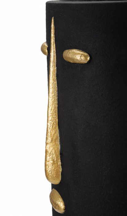 Vaza Tribal -D-, Rasina, Negru/Auriu, 45x21x21 cm [4]