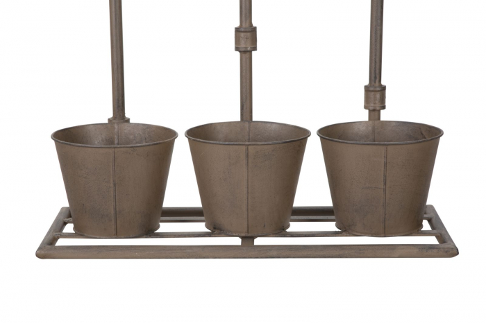 Vaza tripla Industry, fier, maro, 49X19X48 cm [5]