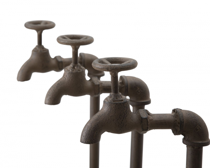 Vaza tripla Industry, fier, maro, 49X19X48 cm [4]