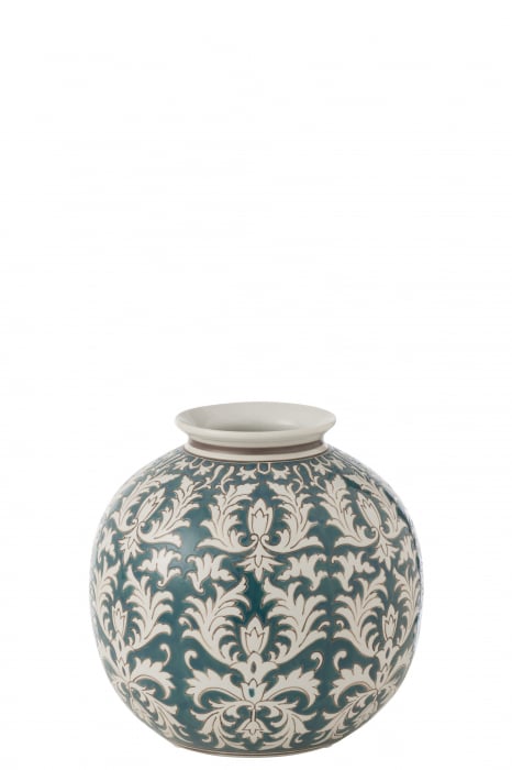 Vază, Victoria rotundă, Porțelan, Verde/Alb, L 26| W 26| H 24 cm [1]