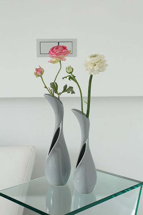 Vaza Vito Grey, ceramica, gri, 8x27x8 cm