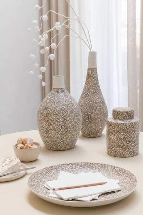 Vază, Wabi Rotund Porțelan, Bej/Alb, L 20| W 20| H 33 cm [2]