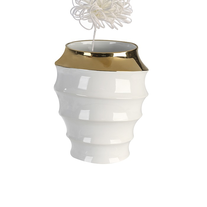 Vaza Wave alb auriu, ceramica, inaltime 27 cm image23