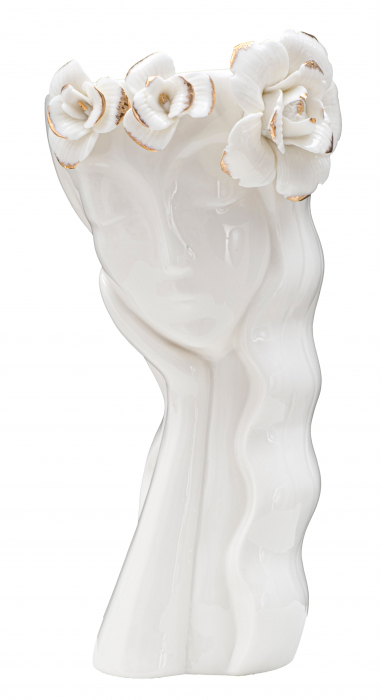 Vaza Woman Cute, Portelan, Alb, 14.8X13X29 cm, Mauro Ferretti [2]