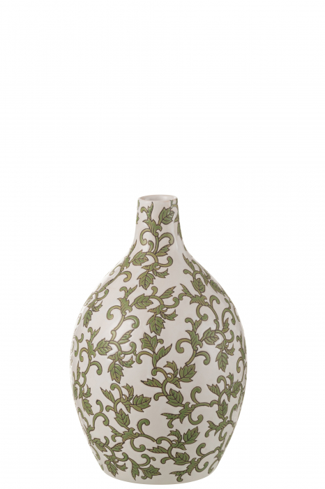 Vază, Yezi rotundă, Porțelan, Verde/Alb, L 20| W 20| H 33 cm [1]