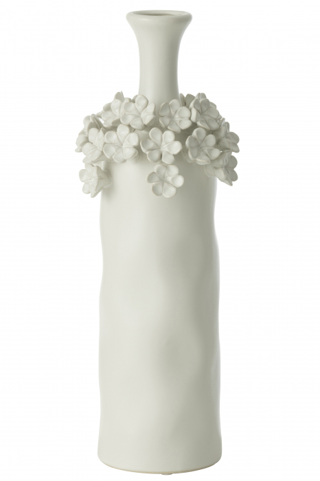 Vaza ceramica, floare yucca, alb, L | L 15X l 15X H 40 cm [1]