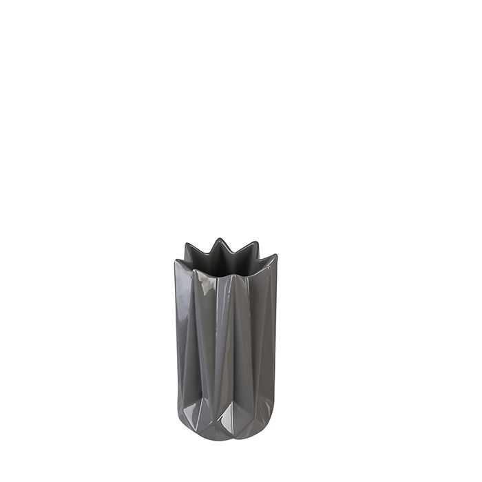 Vaza Zelko portelan, gri, inaltime 21 cm