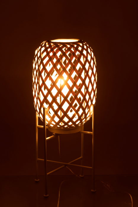 Veioza Bamboo, Lemn, Alb, 26x26x63 cm [3]