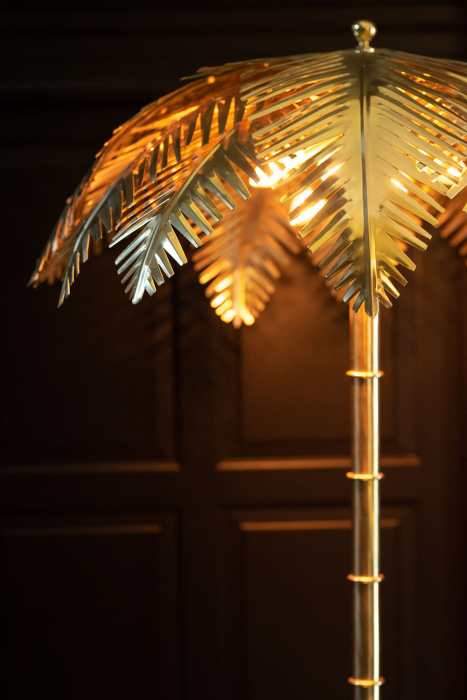 Veioza Coconut Leaves, Metal/Fier, Auriu, 53x53x69 cm [7]