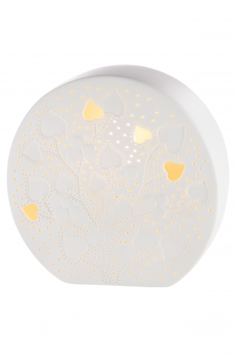 Veioza Disc Leaf, Portelan, Alb, 12x28x12 cm [2]