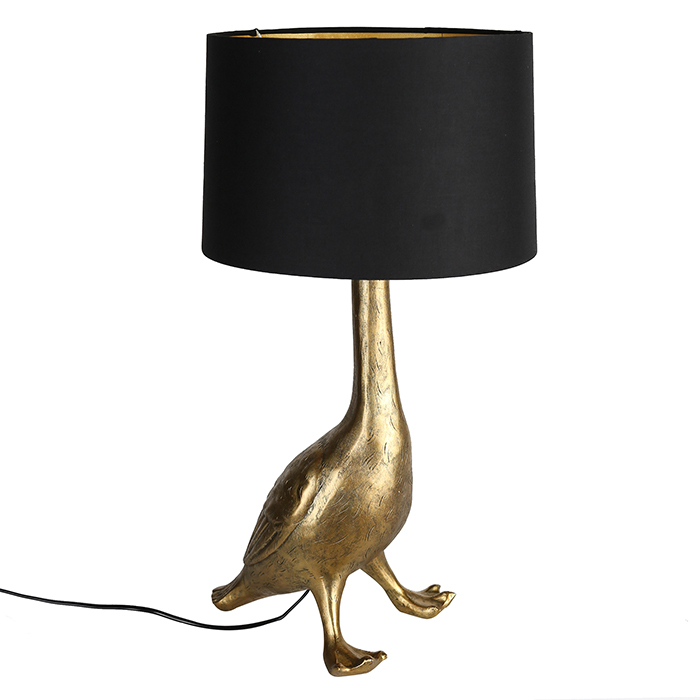 Veioza Duck, rasina panza, auriu negru, 62x32 cm