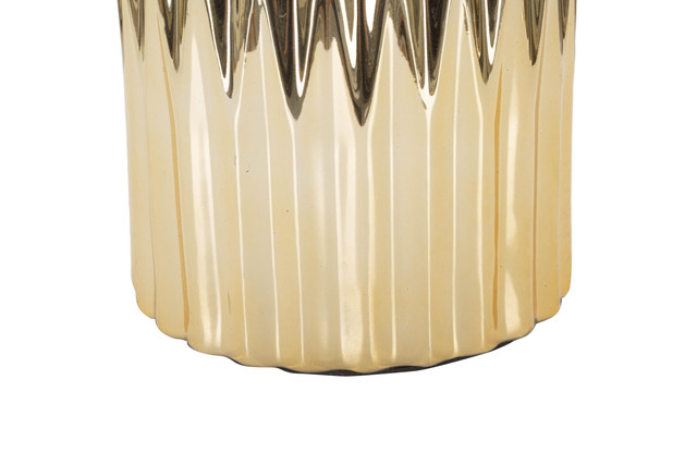 Veioza Elegant, Ceramica/Fier, Alb/Auriu, 48.5x30x30 cm [5]
