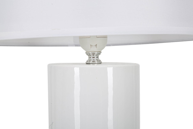 Veioza Elegant, Ceramica/Fier, Alb/Auriu, 48.5x30x30 cm [3]