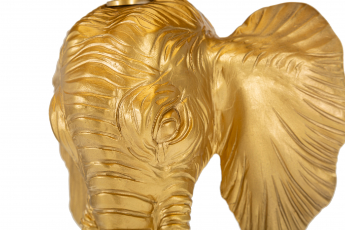 Veioza Elephant, Rasina/Fier/Hartie/Fibre sintetice, Auriu/Negru, 59x32x32 cm [2]