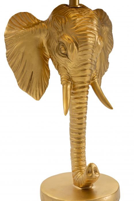 Veioza Elephant, Rasina/Fier/Hartie/Fibre sintetice, Auriu/Negru, 59x32x32 cm [4]
