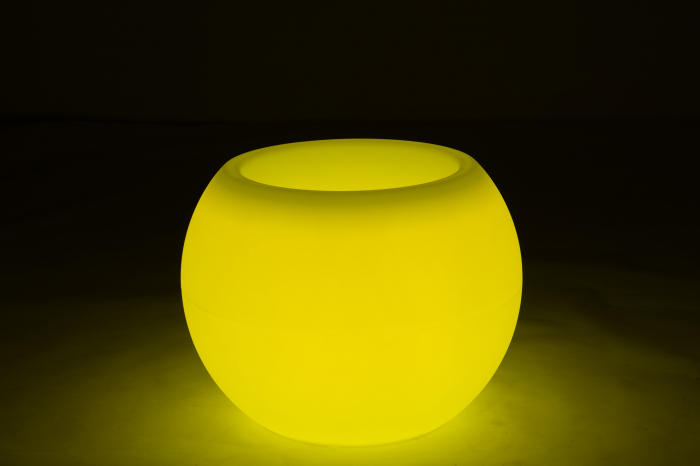 Veioza/Ghiveci Flowerpot, Plastic/Fibre sintetice, Alb/Multicolor, 54x54x43 cm [6]