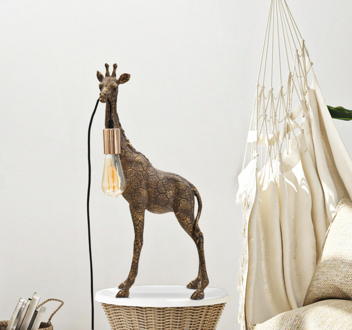 Poza Veioza Giraffe, Rasina, Auriu, 60x28x16 cm