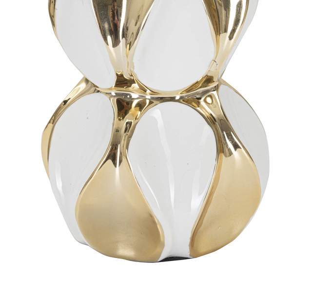 Veioza Glam Balls, Ceramica/Fier, Alb/Auriu, 46x28x28 cm [5]
