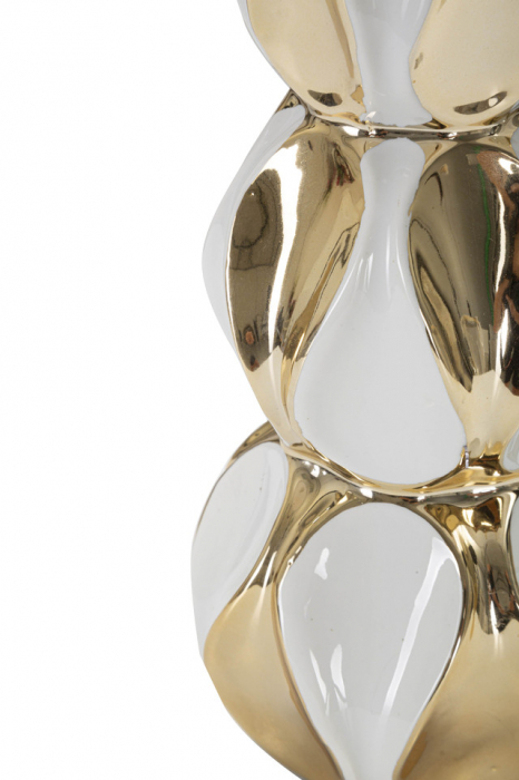 Veioza Glam Balls, Ceramica/Fier, Alb/Auriu, 46x28x28 cm [4]