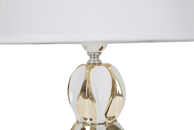 Veioza Glam Balls, Ceramica/Fier, Alb/Auriu, 46x28x28 cm [3]
