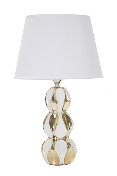Veioza Glam Balls, Ceramica/Fier, Alb/Auriu, 46x28x28 cm [2]
