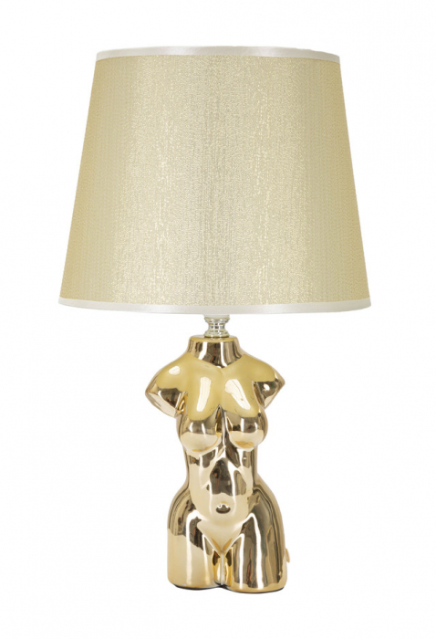 Veioza Glam Woman, Ceramica/Fier, Auriu, 42.5x25x25 cm [2]