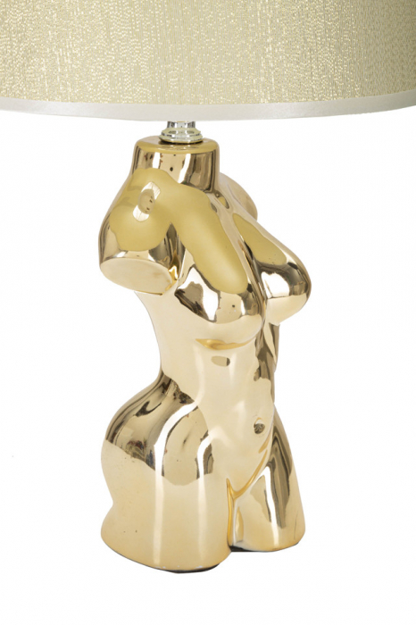 Veioza Glam Woman, Ceramica/Fier, Auriu, 42.5x25x25 cm [4]