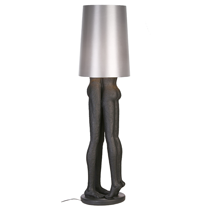 Lampadar Kissing Couple, rasina/panza, argintiu/negru, 156 cm [4]