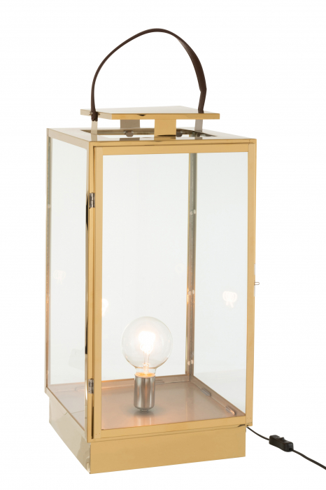 Veioza Lamp, Otel, Auriu, 31x30x75 cm [2]