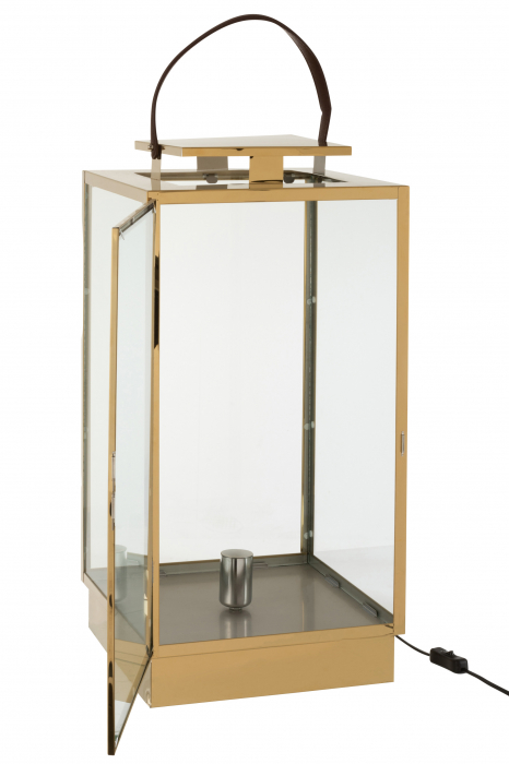 Veioza Lamp, Otel, Auriu, 31x30x75 cm [4]