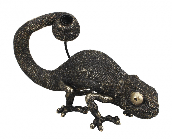 Veioza Lizard, Rasina, Negru Auriu, 22x37.5x16.5 cm