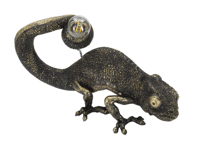 Veioza Lizard, Rasina, Negru/Auriu, 22x37.5x16.5 cm [9]
