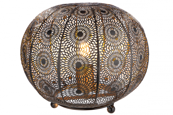 Veioza Menara, Metal, Maro/Negru, 24.5 cm [2]