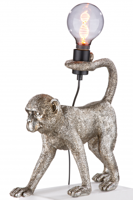 Veioza Monkey, Rasina, Argintiu, 39.5x37x13 cm [2]